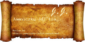 Jamniczky Júlia névjegykártya